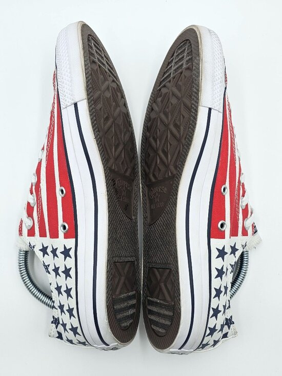 Converse CTAS Ox White Red Blue July 4th USA Stars Stripes Shoes Unisex W10 - M8 main image 8